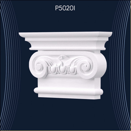 Piloni din Poliuretan cu Capitel Ionic P5020I pentru Decorațiuni de Bază: Modele Unice de Design cu Capitel Ionic și Coloane Pilastri pentru Idei de Decor