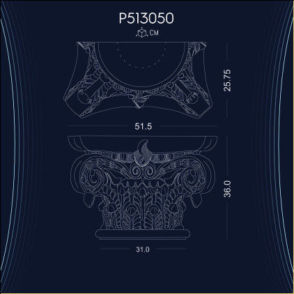 Poliuretan Colț Capitel P513050: Explorarea Elementelor Clasice de Arhitectură în Modele de Decor și Idei de Design