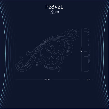 <h3> COROANE P2842L Poliuretan  . </h3><br>Tipuri de coroane de perete din poliuretan cu modele decorative<br>Tipuri de coroane de perete din poliuretan <br>Producția de coroane decorative de perete din poliuretan pentru sufragerie, bucătărie, dormitor, coridor<br>