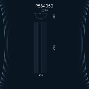 Polyurethane Fluted Column P584050 Polyurethane Columns - Economical and Competitive Decoration Models Design and Ideas