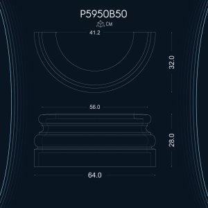 Poliuretan Coloană Bază P5950B50 BAZA COLOANE pentru Transformarea Rapidă și Elegantă a Coloanelor în Modele de Decor Design și Idei de Decor