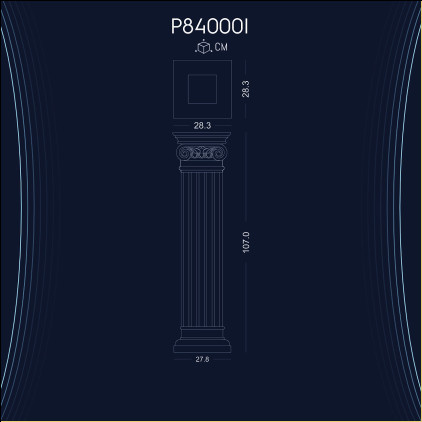P84000I Coloană din poliuretan. Coloană decorativă Ionic, doric , corintică 