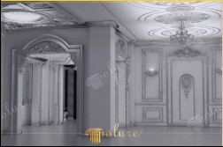 Urme de eleganță atemporală O călătorie estetică cu design interior clasic Acest proiect vă invită la o călătorie estetică cu designul său interior clasic, care poartă urmele unei eleganțe atemporale. Atmosfera creată în interioare spune o poveste fascinantă, cu o combinație magnifică de detalii clasice și eleganță atent selectată, modele și detalii realizate manual o nota caracteristica spatiilor Decoratiunile de tavan cu coloane si sculptura Detaliile ornamentate transforma fiecare spatiu intr-o operă de artă prin aducerea puterii estetice a designului interior clasic în spațiile de locuit moderne.