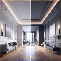 Eleganță contemporană în decorarea coridorului Armonie estetică cu lamele din poliuretan și plăci de gips-carton Decorarea coridorului este zona în care se formează primele impresii care reflectă designul general și stilul casei În cadrul abordării moderne a decorațiunii, modelele de șipci, borduri, gips-carton și plinte din poliuretan au devenit elementele cheie ale transformării coridoarelor prin îmbinarea esteticii și a funcționalității. Coridorul din imagine demonstrează perfect modul în care aceste elemente decorative moderne pot fi utilizate în mod eficient zone cu trafic intens, cum ar fi coridoare, datorită proprietăților lor precum durabilitate, flexibilitate și aplicabilitate ușoară șipcile folosite pe pereți și tavane adaugă adâncimea coridorului, în timp ce plăcile de gips-carton și plinte oferă un finisaj elegant luminează și adaugă o ambianță sofisticată spațiului. Acest design de coridor adaugă valoare casei dvs. ca o operă de artă, dincolo de a fi doar un punct de tranziție funcțional. al fiecărui proprietar și creează integritate în întreaga casă. Aduce eleganță contemporană în fiecare colț