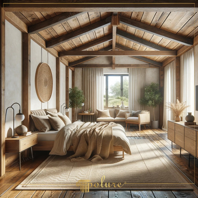 Urme de natură Artă de decor rustic îmbogățită cu grinzi din lemn poliuretan Reflectând căldura lemnului și spiritul naturii, decorul rustic creează o sinteză perfectă a elementelor de design moderne și tradiționale, ma