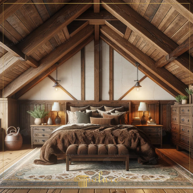 Craftsman Touch Rustic Loft Bedroom Inspirations Designurile dormitoarelor tip mansardă tind adesea să creeze o atmosferă prietenoasă și caldă, dar acest design special oferă armonia perfectă