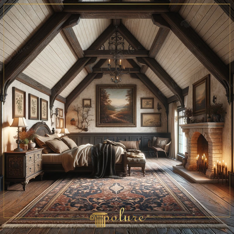 Atingeri moderne în arhitectura rustică Decor de dormitor îmbogățit cu grinzi din poliuretan Decorul rustic este una dintre cele mai impresionante moduri de a aduce un stil de viață împodobit cu frumuseți naturale în cei patru pereți ai 