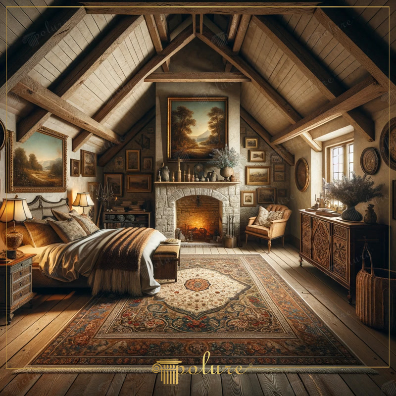 Interpretarea modernă a valorilor rustice, design magnific de dormitor cu grinzi din poliuretan Decorul rustic joaca un rol esential in intalnirea texturilor naturale si a designurilor traditionale cu spatiile moderne de locuit Acest dormitor, im
