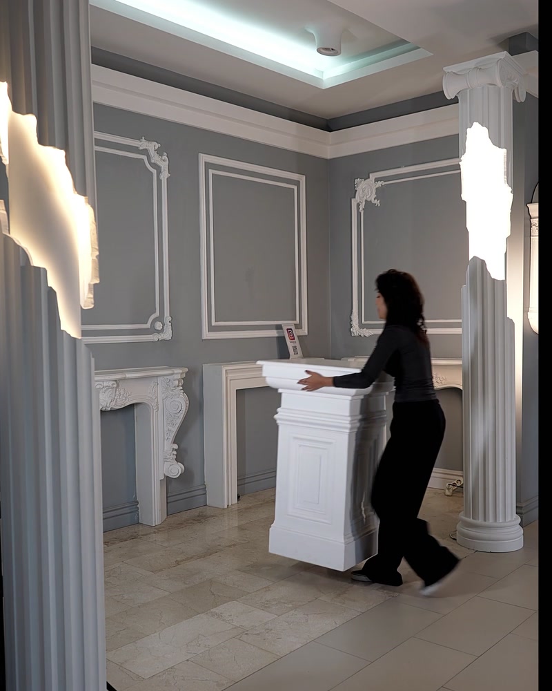 Socluri decorative și coloane romane scurte din poliuretan