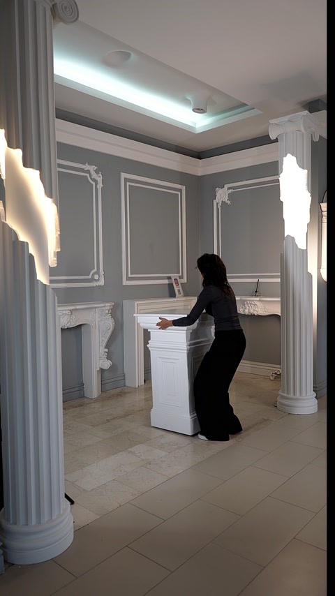 Socluri decorative și coloane romane scurte din poliuretan