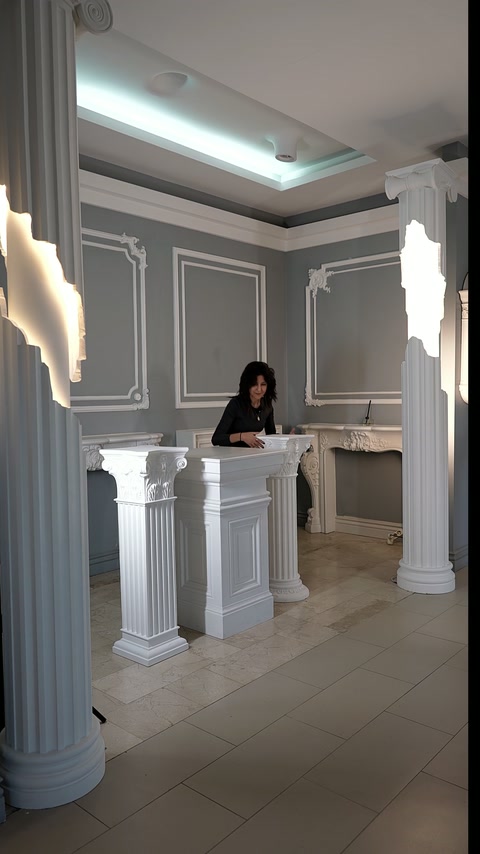 Socluri decorative și coloane romane scurte din poliuretan
