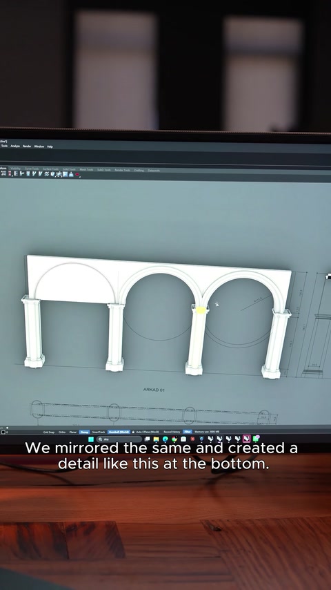 Proiectarea unei arcade cu coloane de 20 cm și capiteluri | Partea 1/3