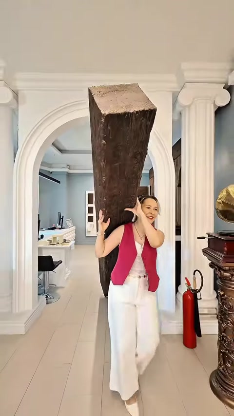 Grindă decorativă verticală, prezentată într-un spațiu interior clasic