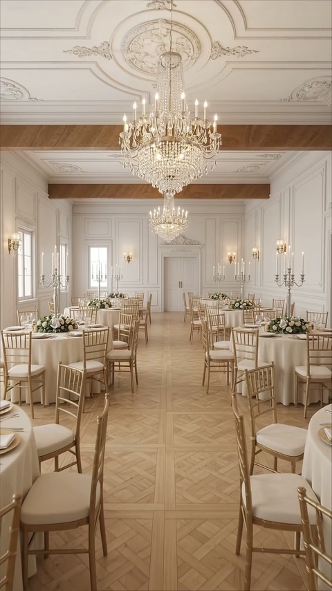 Spațiu festiv finalizat cu tavane ornamentale și profile perimetrale elegante