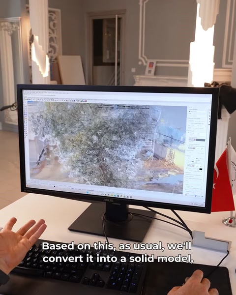 Scanarea este transformată într-un model tridimensional