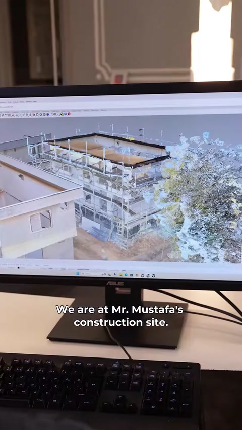 Norul de puncte al clădirii afișat pe monitor