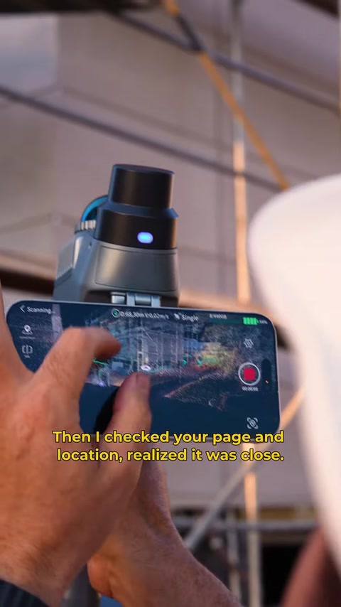 Interfața scanerului portabil arată înregistrarea datelor din șantier