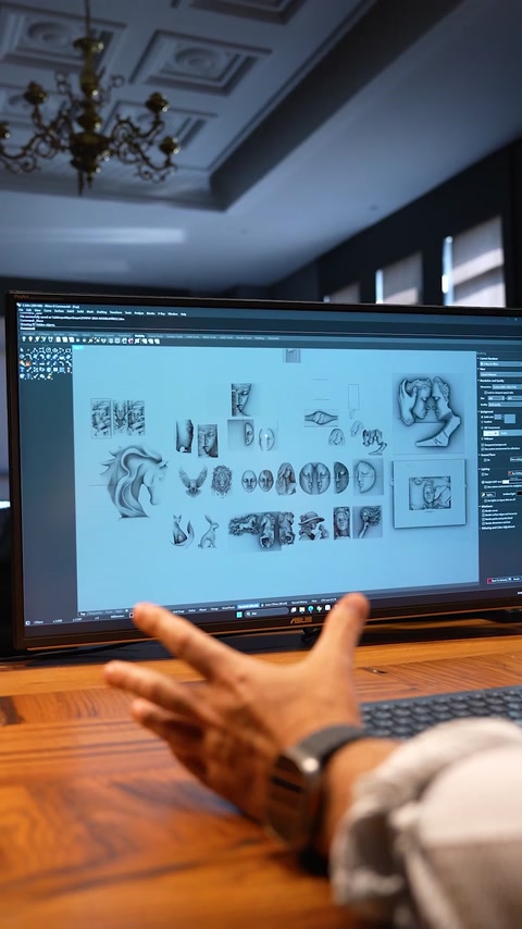Colecție digitală de modele decorative analizată înaintea alegerii basoreliefului
