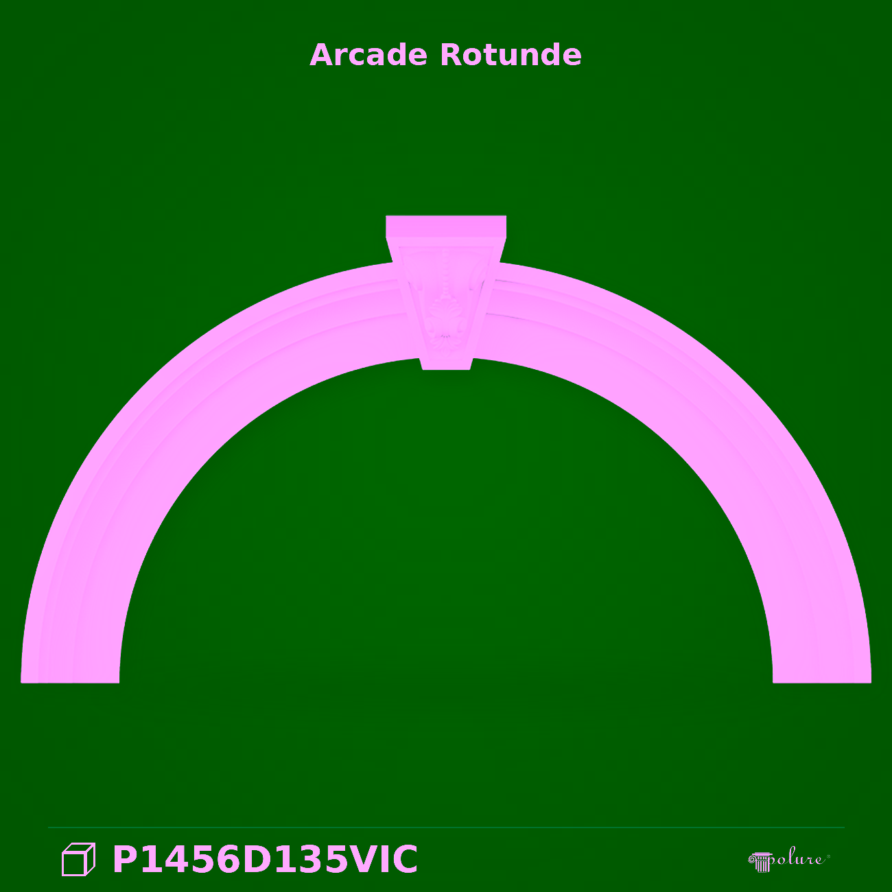 Arcada semicirculara din poliuretan cu cheie de bolta 175×97 cm