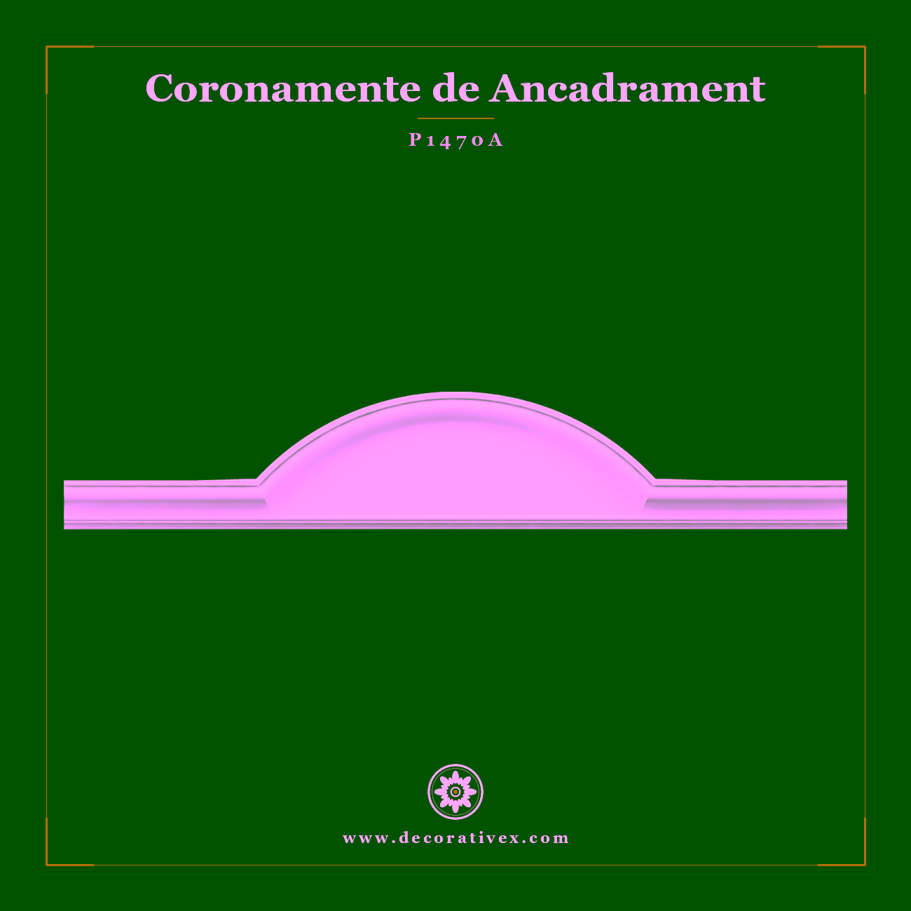 Fronton Decorativ Arcuit Poliuretan pentru Uși și Ferestre 11×42 cm