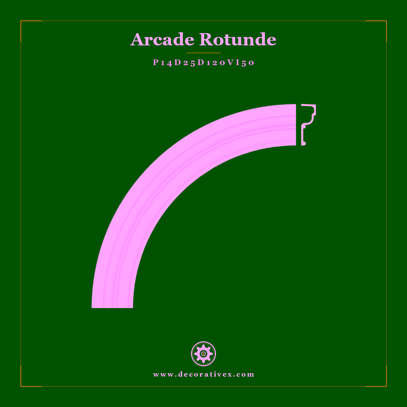 Arcadă Rotundă din Poliuretan 6x76x76 cm Profil Curbat