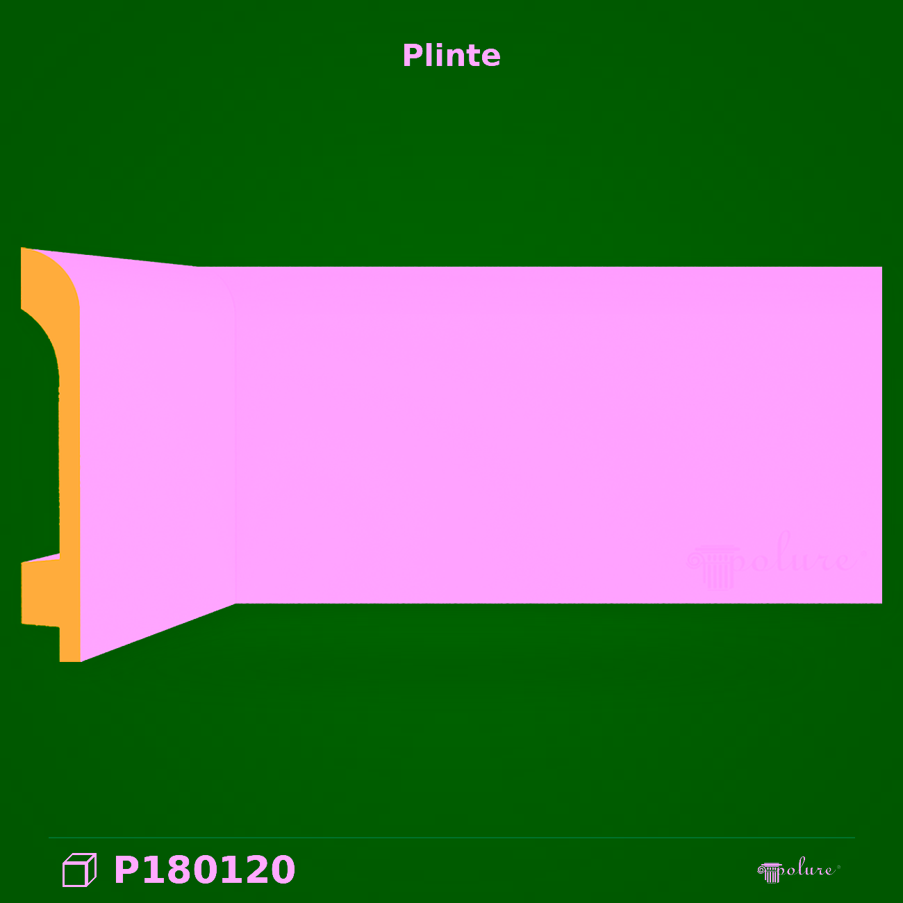 Plintă decorativă din poliuretan 12 cm netedă P180120