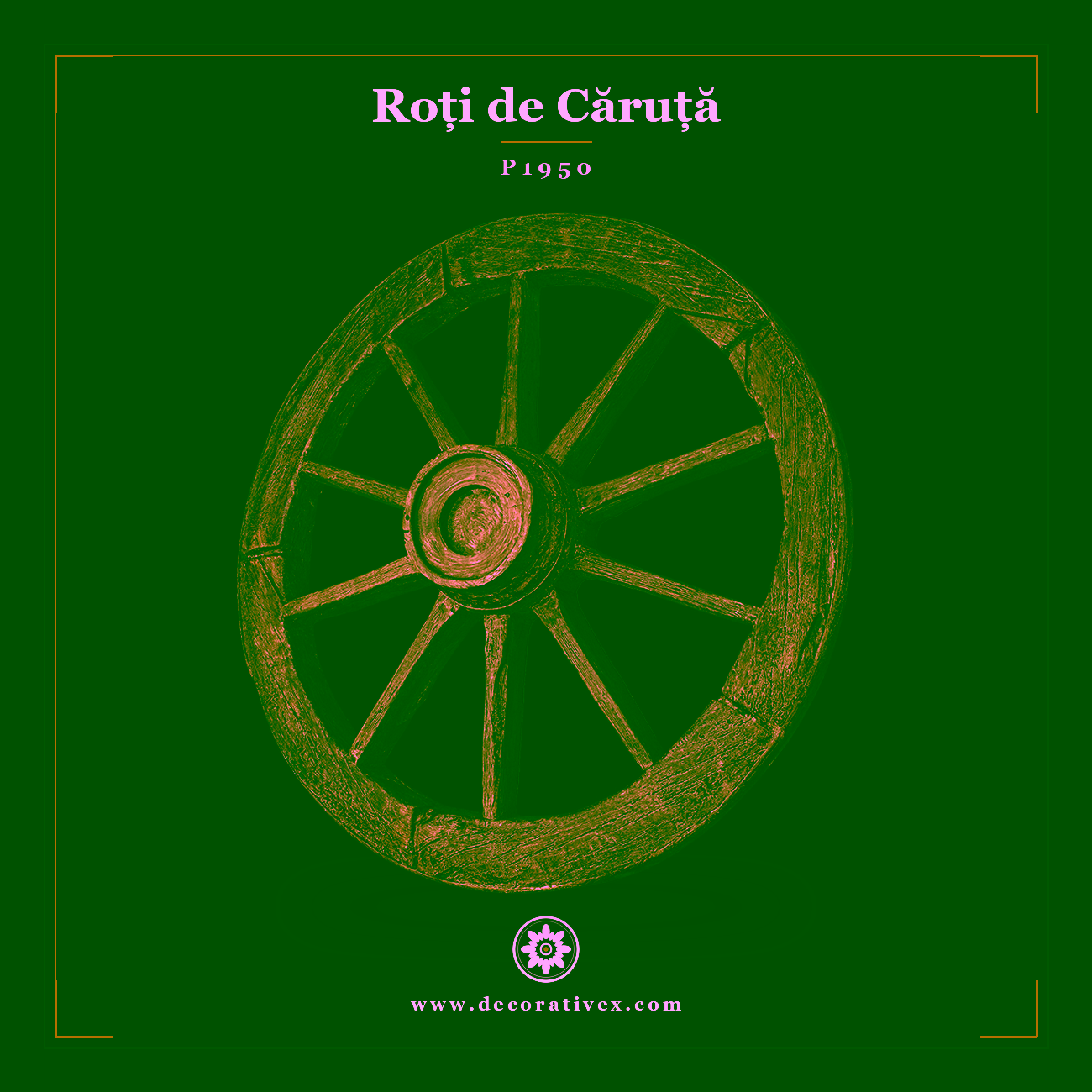 Roată decorativă rustică din poliuretan 86x86x18 cm