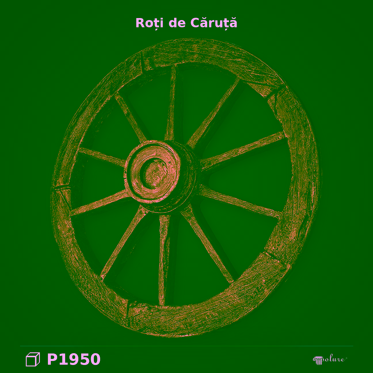 Roată decorativă rustică din poliuretan 86x86x18 cm