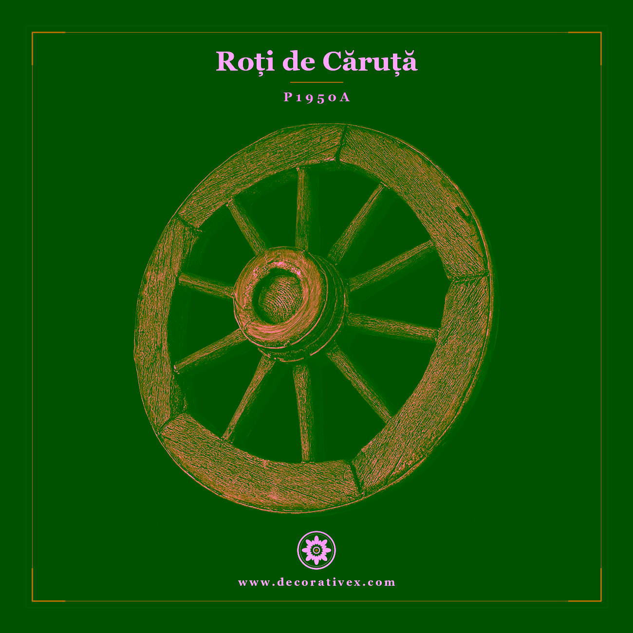 Roată Decorativă Rustic Aparentă din Poliuretan 67×67 cm