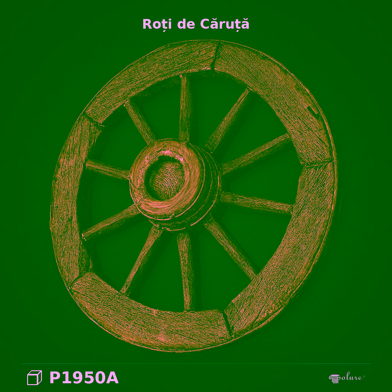 Roată Decorativă Rustic Aparentă din Poliuretan 67×67 cm