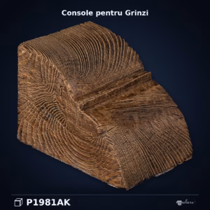 Consolă Poliuretan Aspect Lemn Rustic 6x9x9 cm