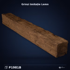 Grindă decorativă rustică 12x300x12 cm din poliuretan