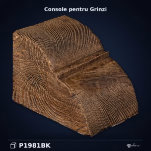 Consolă Decorativă Bârnă Lemn 12x12x17 cm din Poliuretan