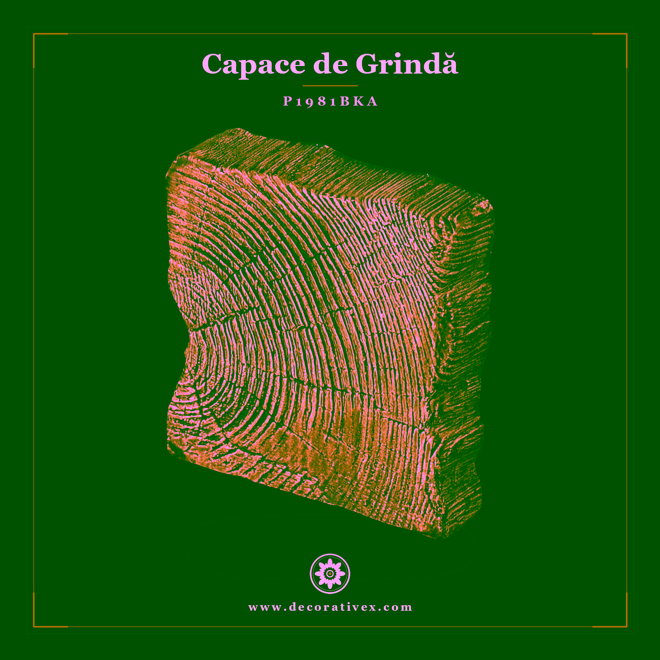 Capăt Grindă Decorativă Poliuretan Aspect Lemn 12x12x3 cm