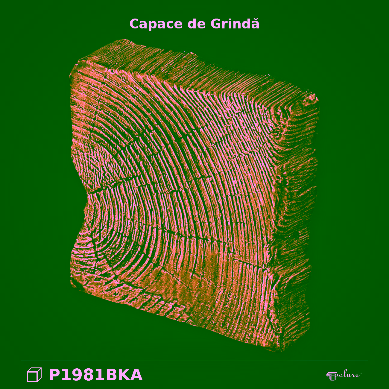 Capăt Grindă Decorativă Poliuretan Aspect Lemn 12x12x3 cm