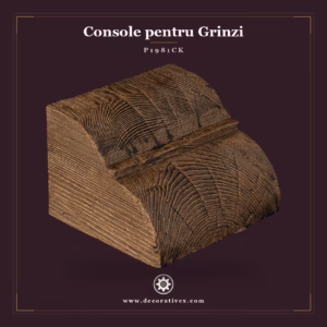 Consolă Decorativă Poliuretan Aspect Lemn 13x20x18 cm