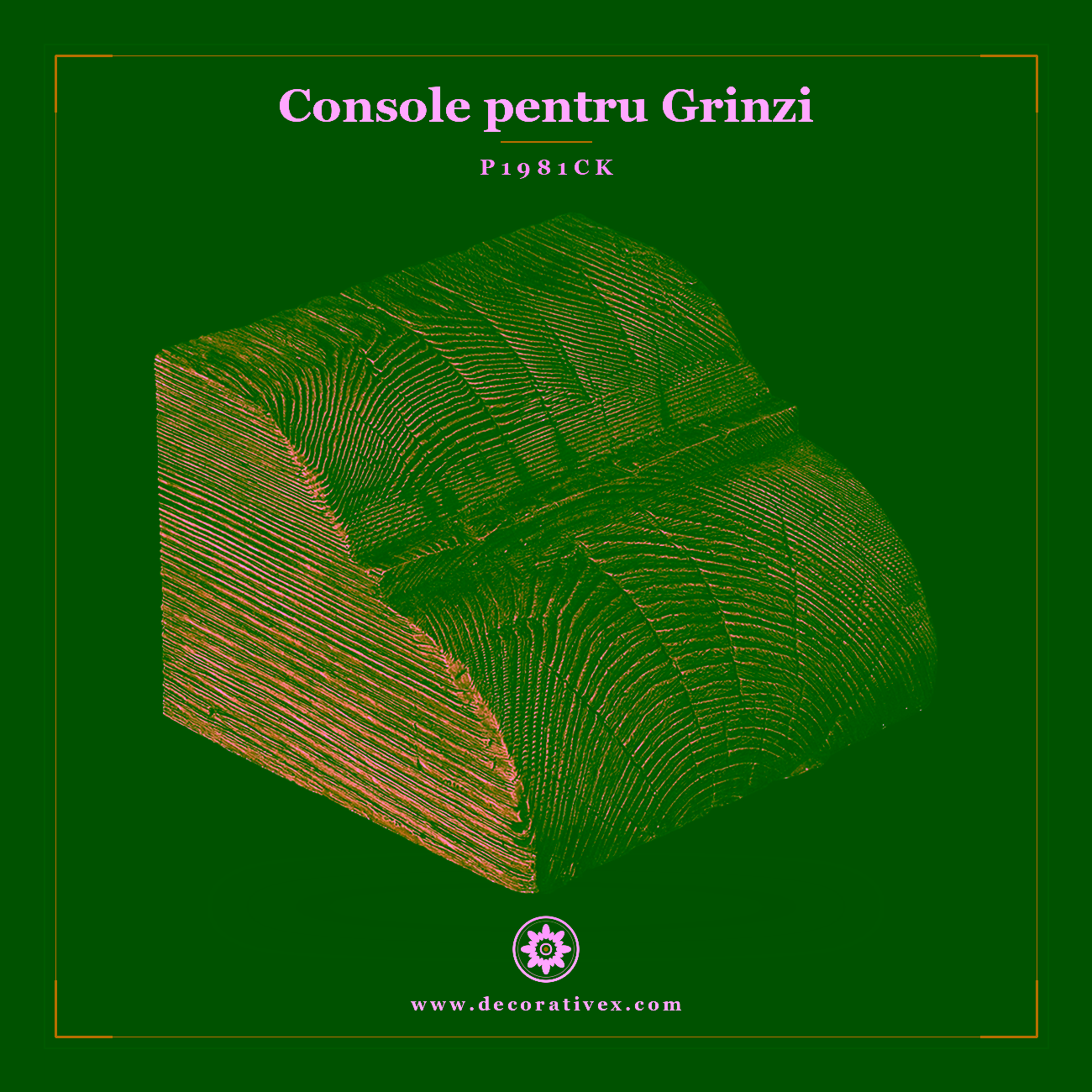 Consolă Decorativă Poliuretan Aspect Lemn 13x20x18 cm