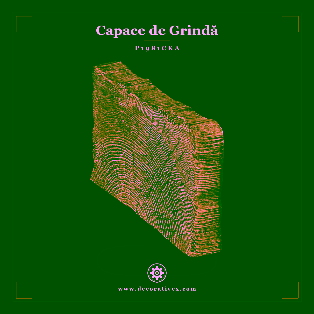 Capăt Grindă Decorativă din Poliuretan 13x20x3 cm
