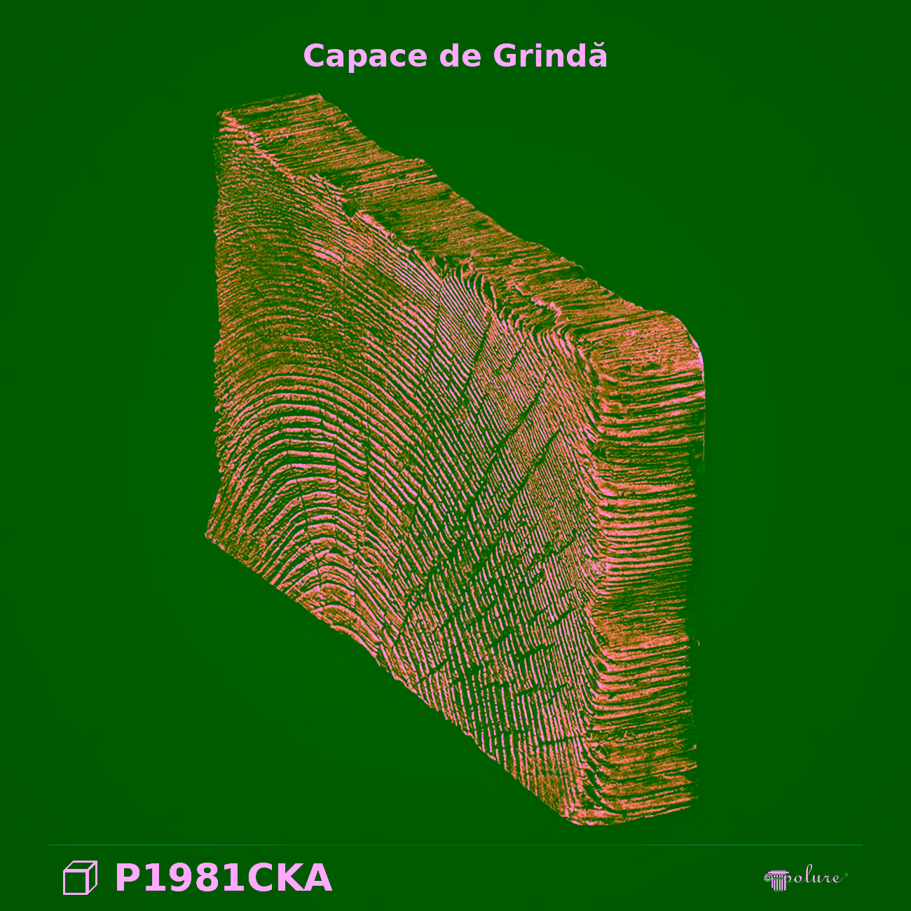 Capăt Grindă Decorativă din Poliuretan 13x20x3 cm