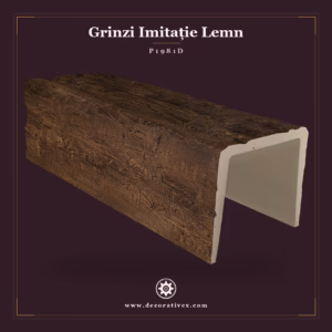 Grindă Rustică din Poliuretan Aspect Lemn 35x32 cm