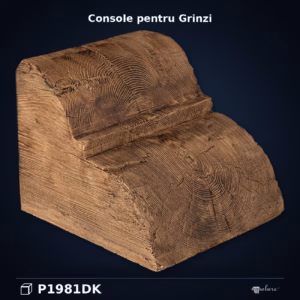 Consolă din Poliuretan Aspect Lemn Rustic 29x35x37 cm