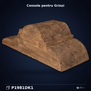 Consolă Rustică Grindă din Poliuretan 29x35x92 cm
