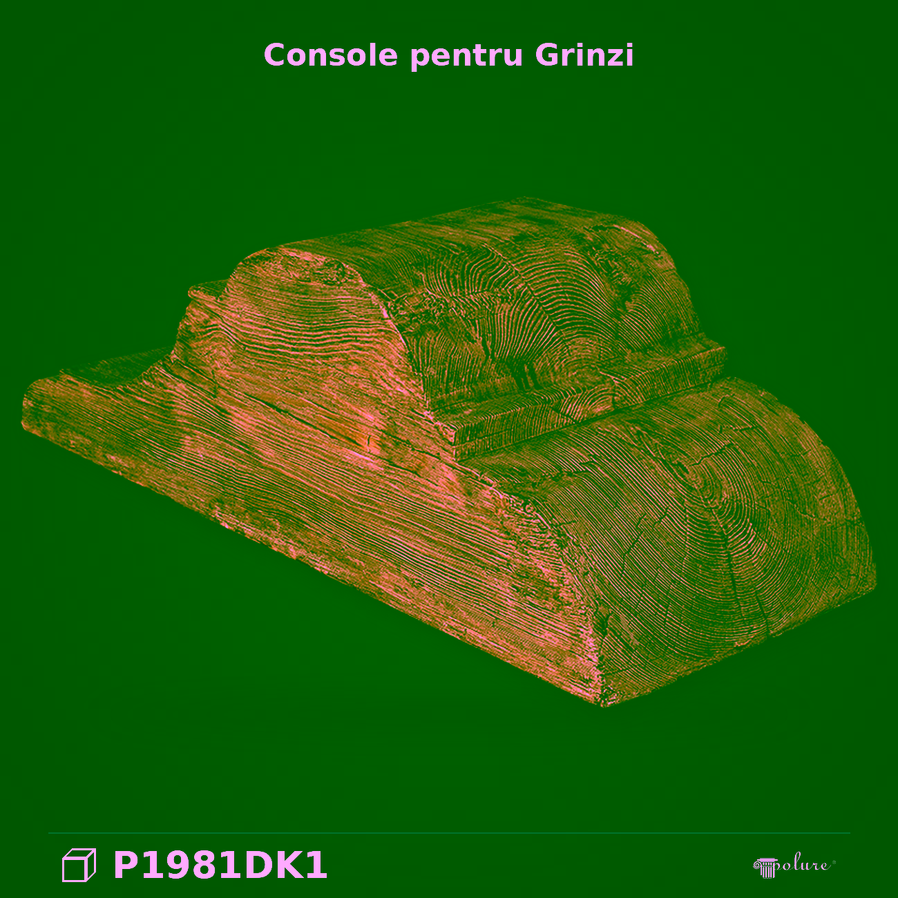 Consolă Rustică Grindă din Poliuretan 29x35x92 cm