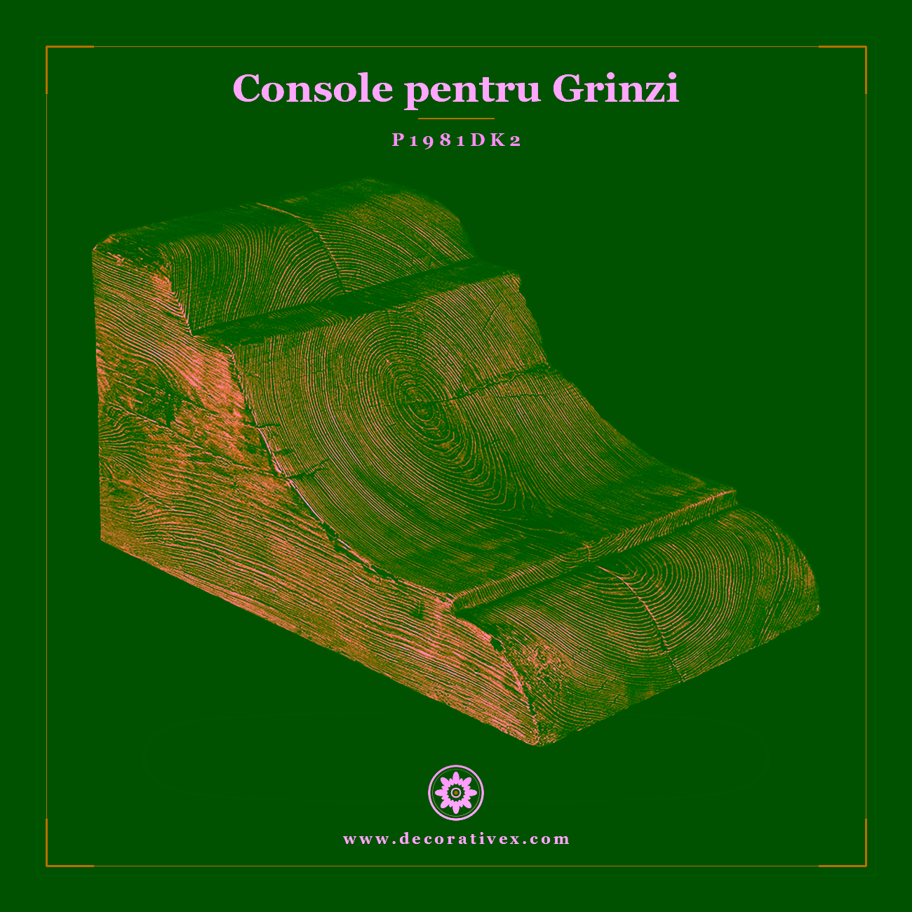 Consola Poliuretan Aspect Lemn Rustic 29x35x55 cm