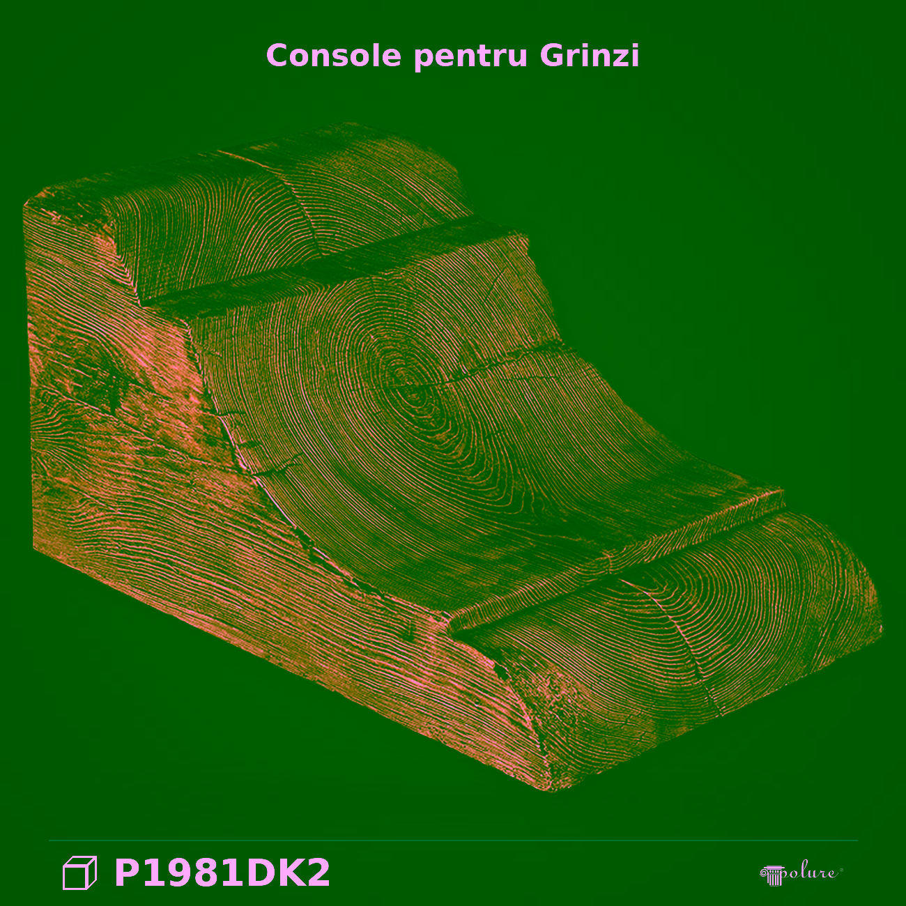 Consola Poliuretan Aspect Lemn Rustic 29x35x55 cm