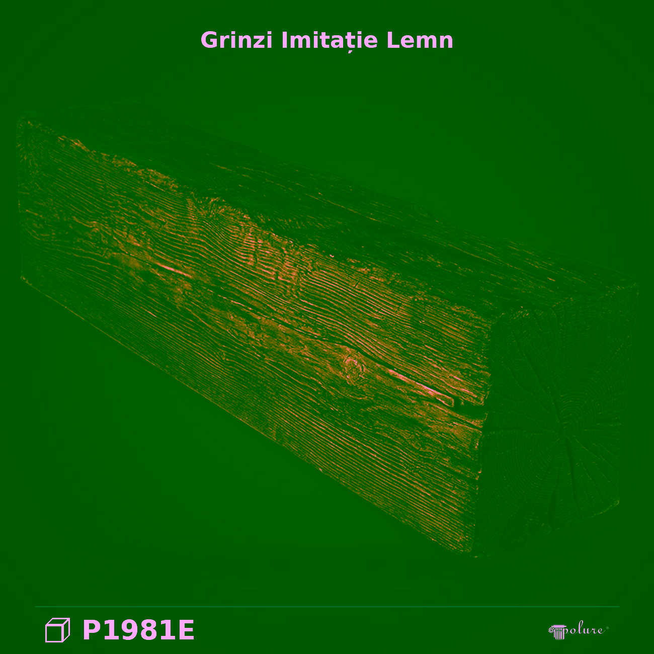 Grindă Decorativă Poliuretan Aspect Lemn 20x25x300 cm