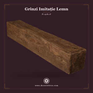 Grindă Decorativă Poliuretan Aspect Lemn 16x17x300 cm