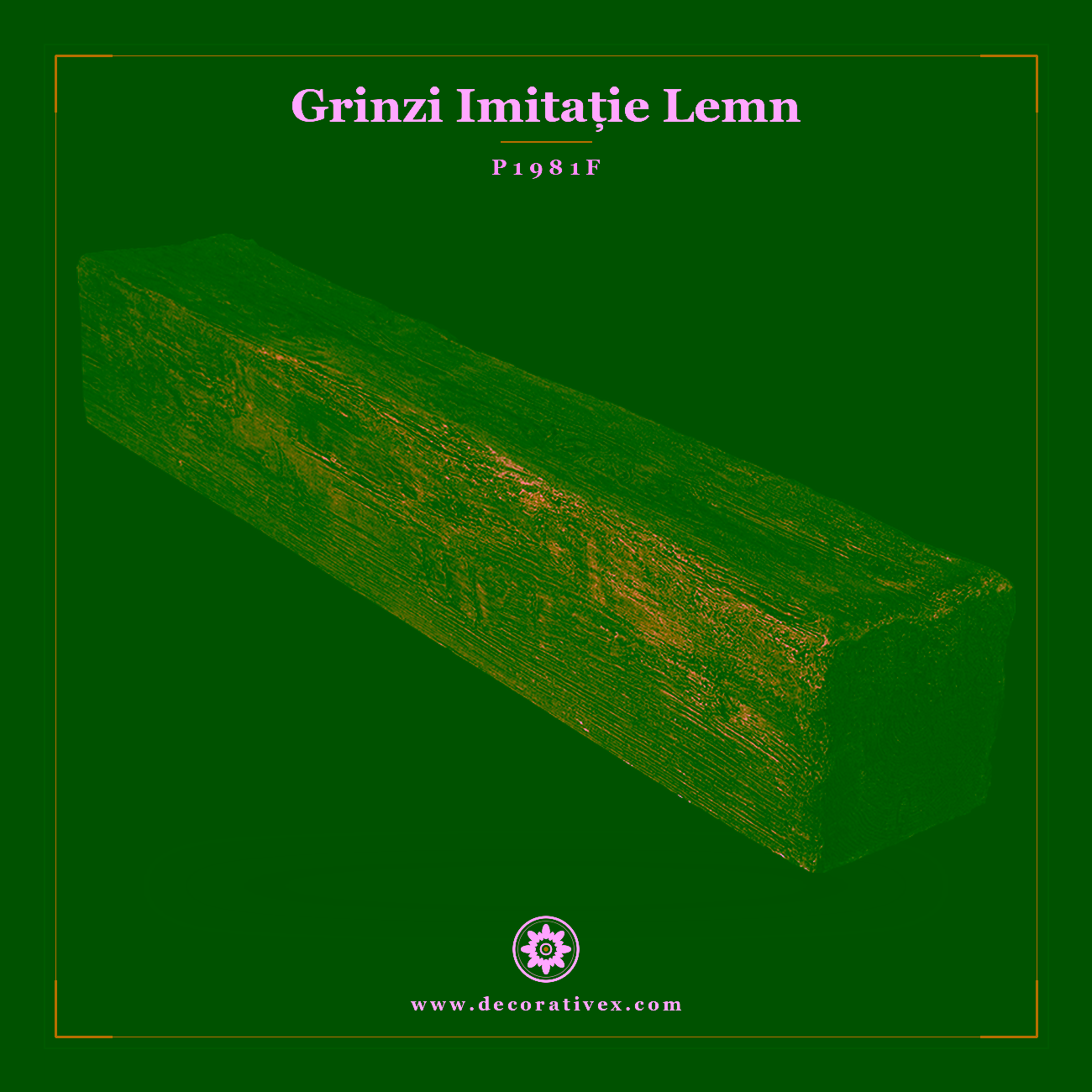 Grindă Decorativă Poliuretan Aspect Lemn 16x17x300 cm