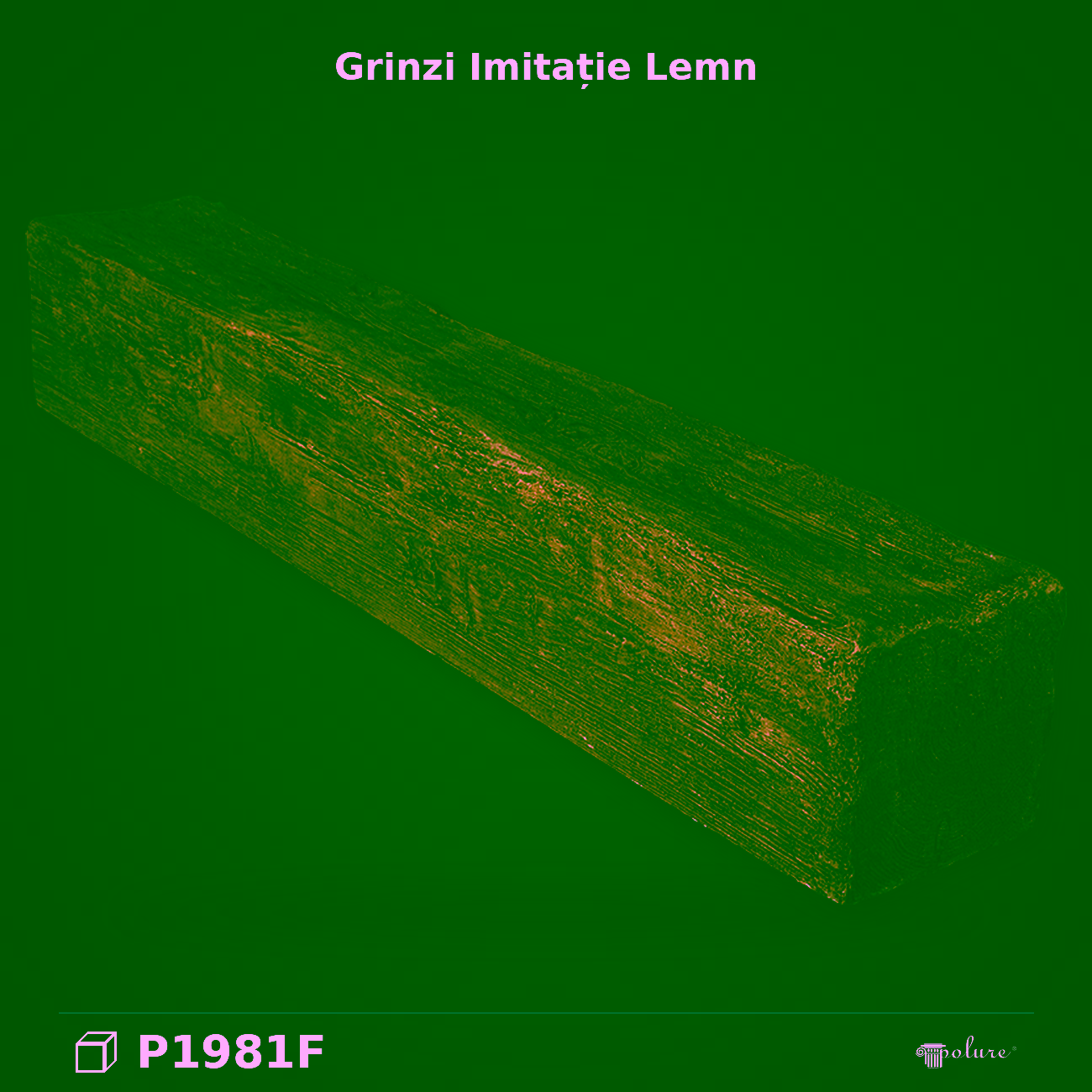Grindă Decorativă Poliuretan Aspect Lemn 16x17x300 cm
