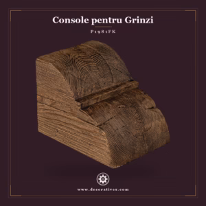 Consolă Rustică Tip Grindă din Poliuretan 16x16x22 cm